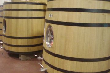 Bodega Marco Abella - Depósitos de fermentación de madera.
